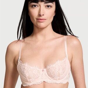 Victoria's Secret Wicked Unlined Lace Balconette in Purest Pink